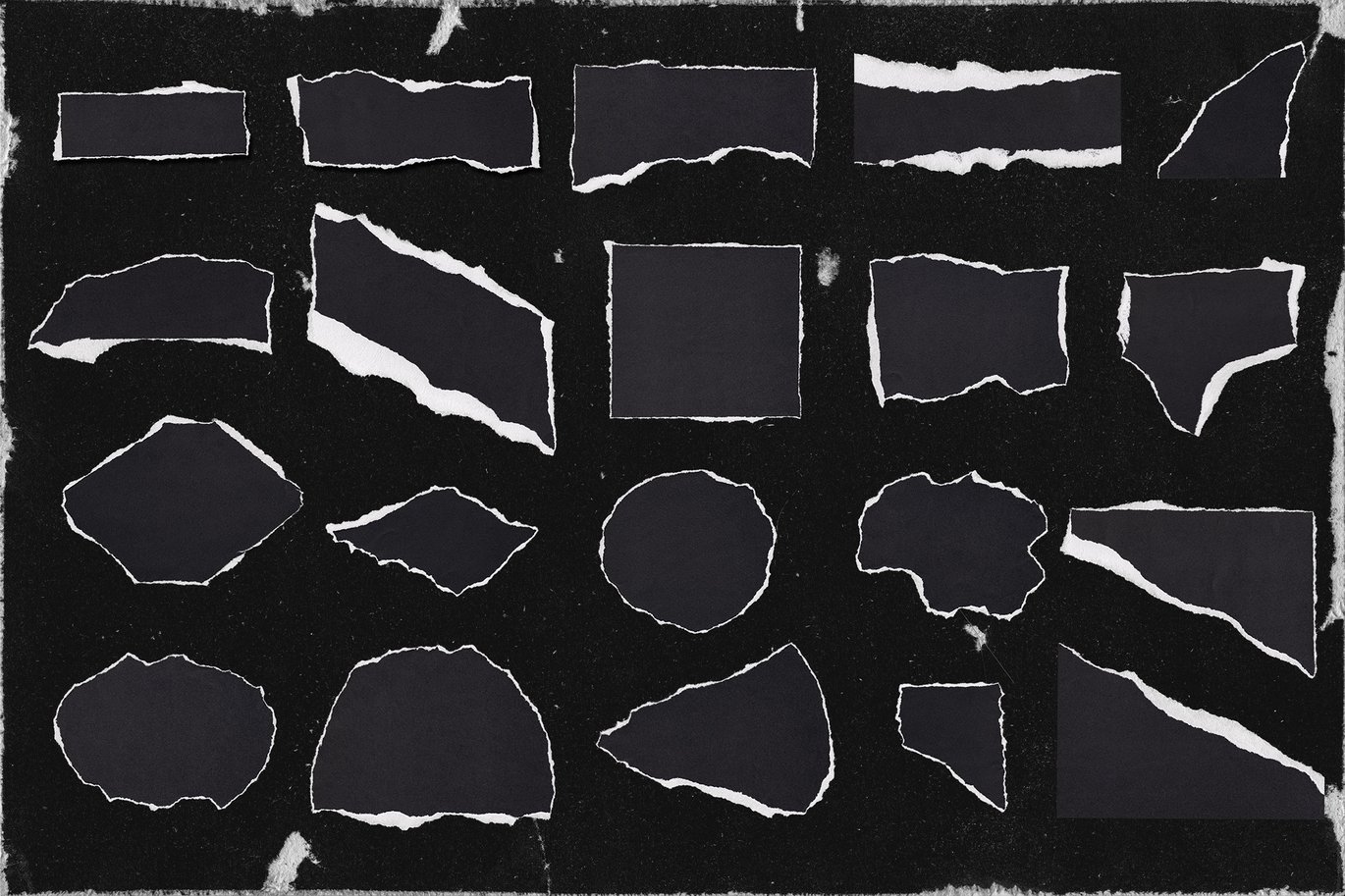 20 Isolated Paper Rips, Torn Ripped Pieces（141159）